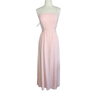 Fame and Partners Square Neck Midi Dress in Light Pink Blush Size 4 New With Tag